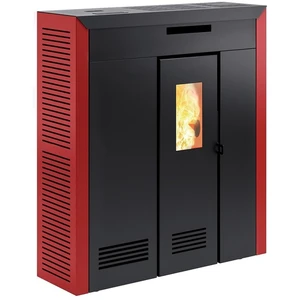 Invicta Poêle à granulés "Daglan Slim 9 " - 93 x 28 x 103,5 cm - 4,3 - 9 kW - Rouge pas cher