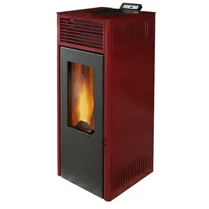 Poêle à granulés INVICTA Nola 7 - 7 kW - Rendement 86% - Rouge pas cher