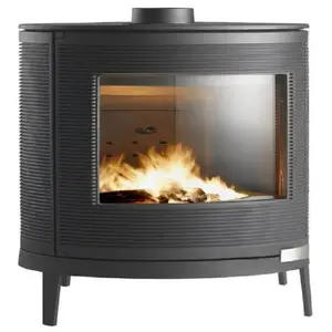 Comparateur de prix : Invicta Poêle à bois en fonte "Kaori" - 75,4 x 40,4 x 74 cm - 9kW - Anthracite