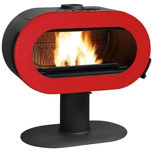 Poêle à Bois Invicta Fifty Sur Pied P648047 Rouge