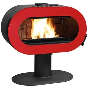 Poêle à Bois Invicta Fifty Plus Sur Pied Rouge P648057 pas cher