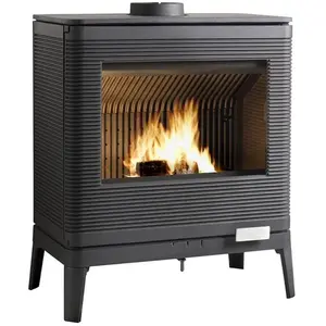 Invicta Poêle à bois en fonte "Kazan" - 65,2 x 37,2 x 76,8 cm - 9 kW - Anthracite pas cher