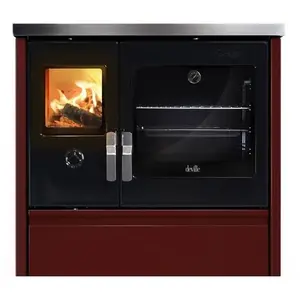 DEVILLE cuisinière à bois Melisse 90 buche de 50 cm puissance 9 kw - C086AB03 pas cher