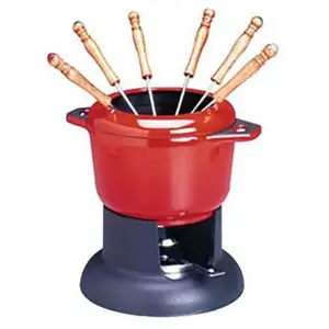 Invicta Service à Fondue Standart fonte émaillée rouge *Vendu parrue-du-commerce