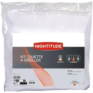 NIGHTITUDE Couette 140x200 cm KIT COUETTE + OREILLER pas cher