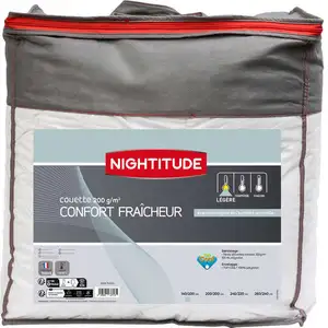 NIGHTITUDE Couette 140x200 cm CONFORT FRAICHEUR pas cher