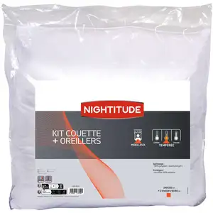 NIGHTITUDE Couette 220x240cm KIT COUETTE + OREILLER pas cher