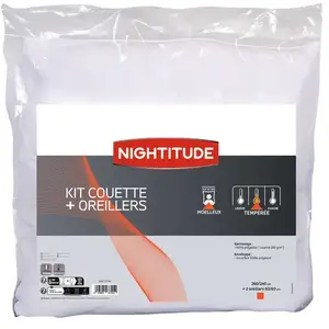 NIGHTITUDE Couette 240x260 cm KIT COUETTE + OREILLERVendu parconforama