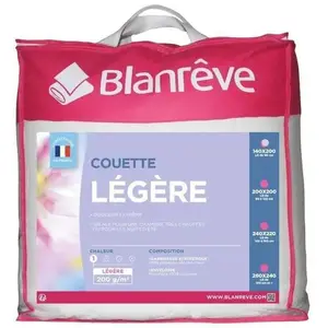 Comparateur de prix : BLANREVE Couette légère en microfibre - 140 x 200 cm - Blanc