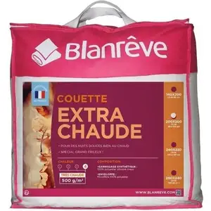Comparateur de prix : BLANREVE Couette extra chaude en microfibre - 200 x 200 cm - Blanc