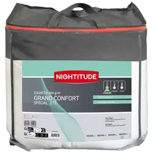 NIGHTITUDE Couette 260x240 cm GRAND CONFORT ETE pas cher