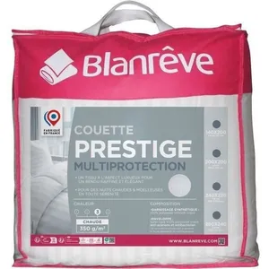 Comparateur de prix : Couette 240x260 cm Blanreve prestige Multiprotection - 100% Polyester - 2 Personnes - Satin rayé