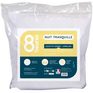 8 HEURES Couette 140x200 cm KIT NUIT TRANQUILLE pas cher