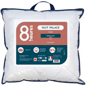 8 HEURES Oreiller Carré 60 x 60 cm NUIT PALACEVendu parconforama