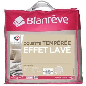BLANREVE Couette tempérée en microfibre EFFET LAVÉ 300g/m² beige 200x200 cmVendu parauchan