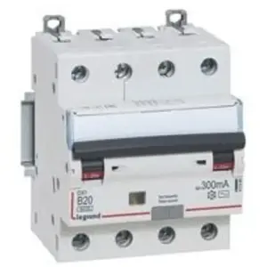 disjoncteur différentiel legrand dx3 20a courbe b 300ma 4 poles type ac - vis / vis pas cher