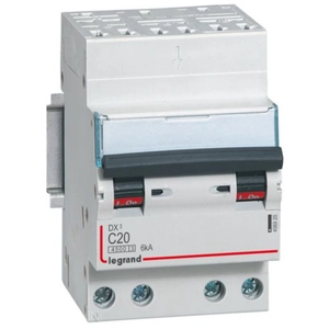 Comparateur de prix : LEGRAND Disjoncteur DX³ 4500 auto/vis - 4P - 400V~ - 20A - 6kA - courbe C - 3 modules