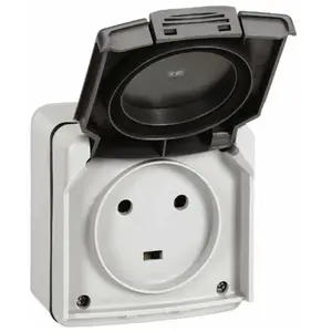 Comparateur de prix : Legrand - Prise de courant de puissance 2P+T 20A IP55 saillie - Plexo - Gris