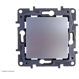 LEGRAND Interrupteur simple ou va-et-vient 10A Niloé gris avec enjoliv... pas cher