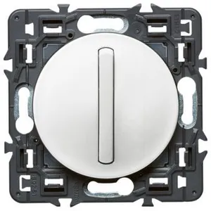 Legrand Interrupteur silencieux rond blanc bouton tige vertical