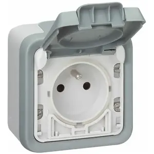 Comparateur de prix : Legrand - Prise avec terre Plexo apparent - Volet Ip 55 Ouverture Auto - Gris