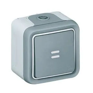 LEGRAND Poussoir avec voyant Plexo complet - Gris pas cher