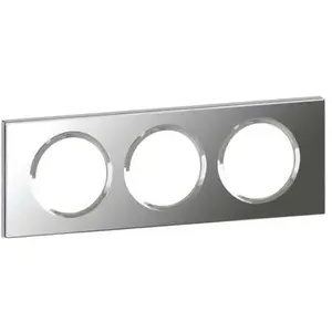 Plaque de finition LEGRAND Céliane 3 postes verre miroir - gris - Programme Céliane