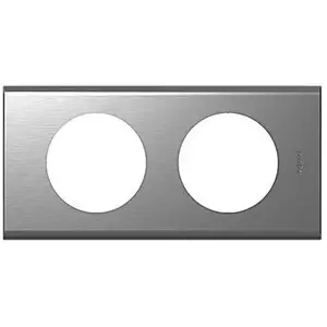 Comparateur de prix : LEGRAND Plaque Céliane finition métal pour 2 postes - Inox brossé