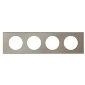 LEGRAND Plaque métallique Céliane - Inox brossé - Quadruple horizontale / verticale 71mm pas cher