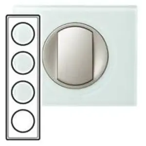 LEGRAND Plaque Céliane - Verre kaolin - Quadruple horizontale / verticale 71mm