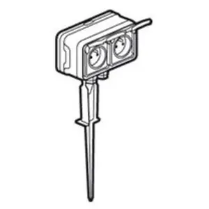 Comparateur de prix : LEGRAND Piquet de jardin avec 2 prises 2p+t + 2 postes plexo complet - gris - 069749 -