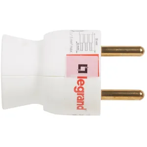 Comparateur de prix : Legrand Fiche 2P+T - mâle - sortie latérale - 16A - blanc LEGRAND