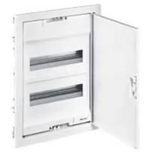 Coffret modulaire encastré 1 rangée 12+2 modules avec porte métal extr...