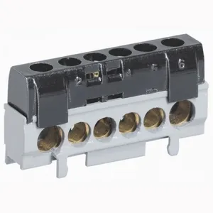 Legrand bornier isolé 1x10 à 35 mm² + 5x6 à 25 mm² - noir phase