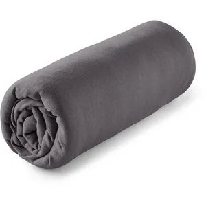 ACTUEL Drap housse uni en jersey coton - collection permanente gris foncé 160 x 200 cm pas cher
