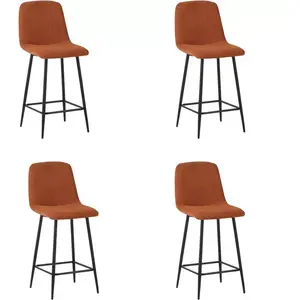 3S. x Home Lot de 4 tabourets de bar Bobby Marron pas cher