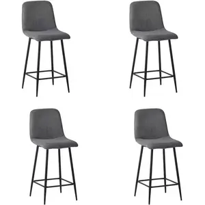 3S. x Home Lot de 4 tabourets de bar BOBBY Gris Anthracite pas cher