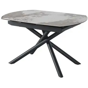 CONCEPT1 Briga blanc taupe 130-190x90x76 céram sur verre BRIGA-T-BLANC...