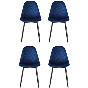 Lot de 4 chaises HONFLEUR coloris bleu pas cher