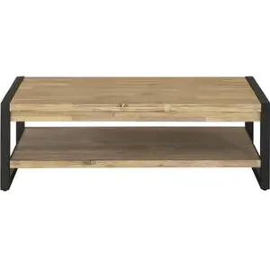 3S. x Home Table basse Acacia Massif avec double plateaux ZARA