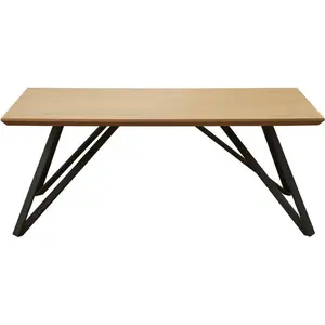 BOBOCHIC Table basse bois massif clair et pieds métal noir Moritz 120 cm pas cher