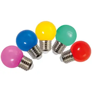 Pack de 5 ampoules LED sphériques multicolores pour guirlande culot E27 - TIBELECVendu paramazon