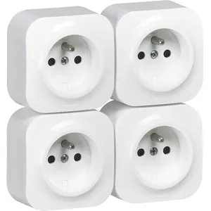Comparateur de prix : ARNOULD Lot de 4 prises de courant avec terre en saillie blanc