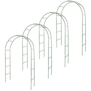Comparateur de prix : OXEO Lot de 4 arches de jardin métallique pour plantes grimpantes - Arceau rosiers grimpants - Résistant aux intempéries