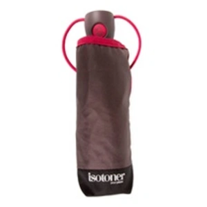 Parapluie 4 sections automatique Isotoner Taupe et Framboise pas cher