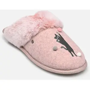 Mule plate - Feutrine - Chat Fantasie par Isotoner Rose 36 Femme