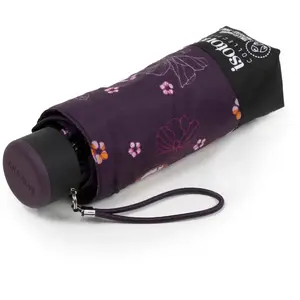 Comparateur de prix : Isotoner - Parapluie Mini Slim Fleurs Aubergine