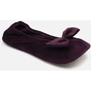 Comparateur de prix : Isotoner Chaussons ballerines Femme Noeud Aubergine
