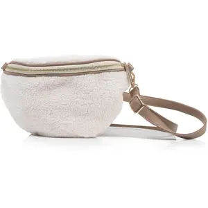 Isotoner - Sac banane sherpa Femme Beige pas cher