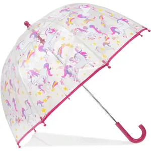 Isotoner - Parapluie Enfant transparent PVC/Licorne étoile